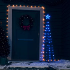 Decorațiune Crăciun brad conic, 70 LED-uri, albastru, 50x120 cm foto
