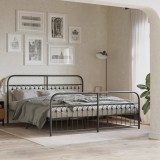 VidaXL Cadru pat metalic cu tăblii de cap/picioare, negru, 183x213 cm
