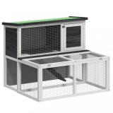Cumpara ieftin Cusca pentru iepuri, gri, 102x90x84,5 cm, lemn masiv de pin
