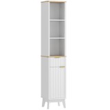 HOMCOM Dulap baie mobilier baie cu coloană cu 3 rafturi, sertar și 2 rafturi ajustabile 33 x 30 x 170 cm alb | Aosom Romania
