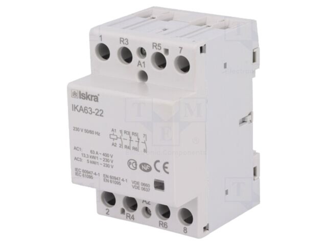 Contactor 4-polar 63A 230VAC NC x2 NO x2 ISKRA