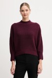 OUI pulover din amestec de l&acirc;nă culoarea bordo, cu guler, 94268