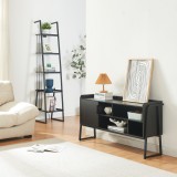 Set raft si dulap H Storfjord negru [en.casa] HausGarden Leisure
