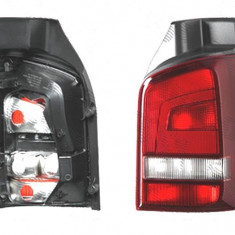 Stop spate lampa Volkswagen Transporter/Multivan (T5), 10.2009-, spate, Dreapta, Caravelle, Multivan, P21/5W+P21W+PY21W+R10W; rosu-alb, fumuriu; cu s