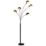 Cumpara ieftin Lampa de podea, negru si auriu, 200 cm, 5 x E14