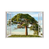 Autocolant decorativ, Fereastra, Natura si peisaje, Multicolor, 85 cm, 2390ST