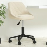 vidaXL Scaun de birou pivotant, crem, catifea