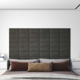 vidaXL Tăblie de Pat pentru Perete 12 pcs Gri &icirc;nchis Catifea 4008315