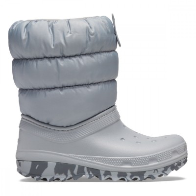 Cizme Crocs Classic Neo Puff Boot Kids Gri - Light Grey foto