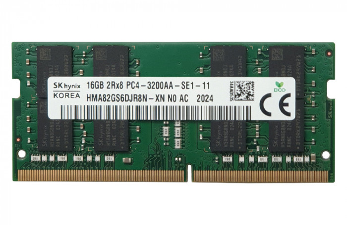 Memorie Laptop Sodimm, Hynix, HMA82GS6DJR8N-XN, 16GB, DDR4, 2Rx8, PC4-3200AA, non-ECC, Unbuffered, CL22