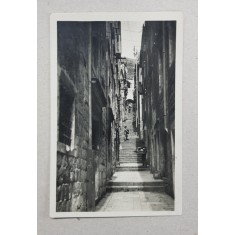 DUBROVNIK , IMAGINE DIN PARTEA VECHE A ORASULUI , CARTE POSTALA ILUSTRATA , MONOCROMA , NECIRCULATA , PERIOADA INTERBELICA