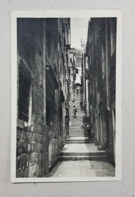 DUBROVNIK , IMAGINE DIN PARTEA VECHE A ORASULUI , CARTE POSTALA ILUSTRATA , MONOCROMA , NECIRCULATA , PERIOADA INTERBELICA foto