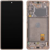 Cumpara ieftin Display cu Touchscreen Samsung Galaxy S20 FE 5G G781, cu Rama, Portocaliu, Service Pack GH82-24215F