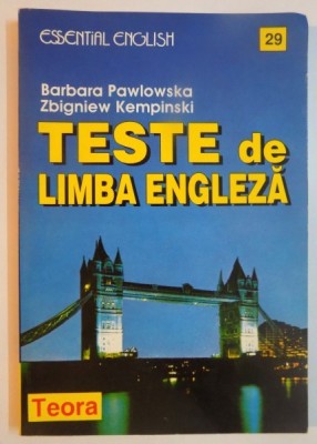 TESTE DE LIMBA ENGLEZA de BARBARA PAWLOWSKA , ZBIGNIEW KEMPINSKI , 1996 foto