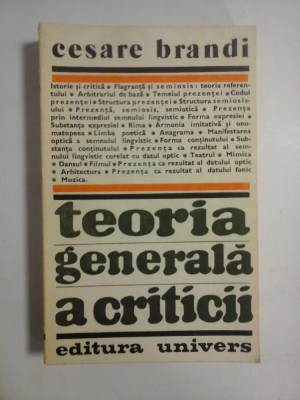 Cesare Brandi - Teoria generala a criticii foto