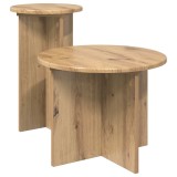 vidaXL Set măsuțe laterale 2 pcs Stejar Artizanal Lemn prelucrat 8001036