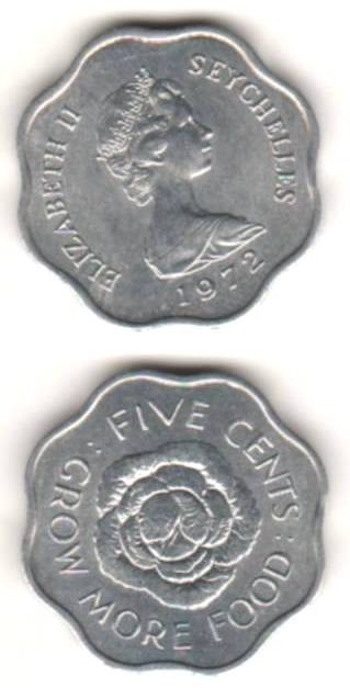 SV * Seychelles 5 CENTS 1972 * FAO * PRODUCETI MAI MULTA HRANA ! * UNC