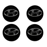 Set 4 capace jante aliaj Hyundai, culoare negru, 60mm