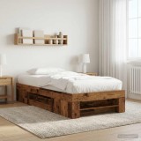 Cumpara ieftin Cadru de pat cu depozitare cu sertar Lemn vechi 80 x 200 cm