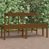 Cumpara ieftin Bancă grădină 2 locuri, maro, 159,5x44x45 cm, lemn masiv de pin