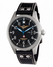 Ceas Aviator Quartz Day Date Aeronautica Militare, negru foto