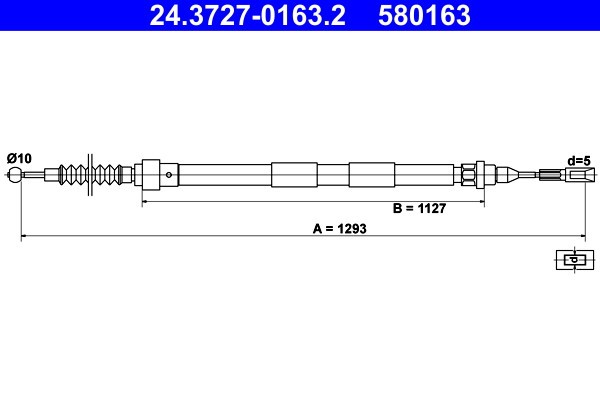 ATE 24.3727-0163.2 Cablu, frana de parcare