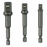 Set 3 adaptori HEX 1/4 la 3/8 si 1/2 pentru chei tubulare Raider