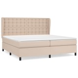 Cumpara ieftin Pat continental cu saltea, cappuccino, 200x200 cm, piele eco