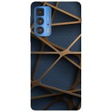 Husa compatibila cu Motorola Moto G51 5G model abstract shapes on blue wall, Silicon, TPU, Viceversa, Transparent, Carcasa