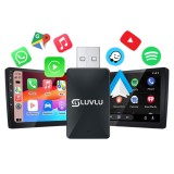 Mini adaptor wireless carplay si android auto LUVLU&reg;, model 2-in-1 compatibil Iphone iOS 10+ / Android 11+, Wifi 6, Bluetooth 5.4, Reconectare automat