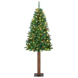 vidaXL Brad de Crăciun subțire Verde 77 x 77 x 210 cm PVC