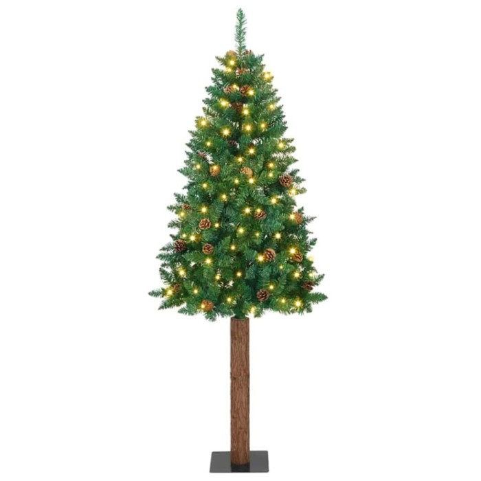 vidaXL Brad de Crăciun subțire cu 300 LED cu suport Verde 180 cm PVC 3394860
