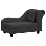 Cumpara ieftin Canapea pentru caini cu perna, negru, 83x44x44 cm, plus