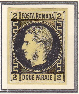 1866LP 18 CAROL I CU FAVORITI HARTIE GROASA 2PAR NEGRU/GALBEN T 6 GUMA ORIGINALA foto
