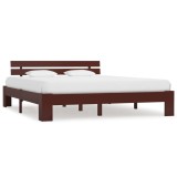 Cumpara ieftin Cadru de pat, maro &icirc;nchis, 160 x 200 cm, lemn masiv de pin