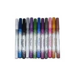 Set 12 creioane ochi waterproof, Miss Demi, Lunga Durata