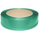 Banda de legat PET poliester, 19x1mm, verde, rola 1000m Breckner Germany