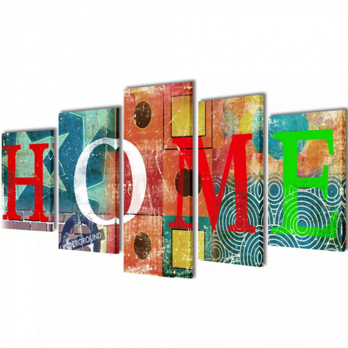 Set Tablouri Din P&acirc;nză Cu Imprimeu Colorat Home 100 x 50 cm 241590