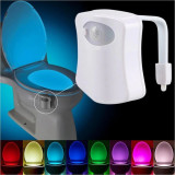 Lampa led pentru toaleta cu senzor de miscare, iluminare in 8 culori, AVEX