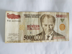 Turcia 5 000 000 Lire 1997 foto