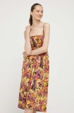 Roxy rochie culoarea violet, midi, evazată