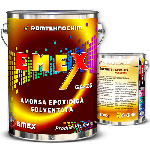 Pachet Grund Epoxidic Amorsare Solventat &ldquo;Emex&rdquo; - Bid. 3 Kg + Intaritor - Bid. 0.75 Kg