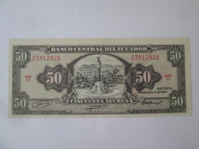 Ecuador 50 Sucres 1984 UNC foto