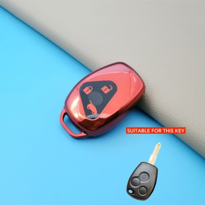 Husa TPU Cheie Renault , 3 Butoane, Rosie AutoProtect KeyCars foto