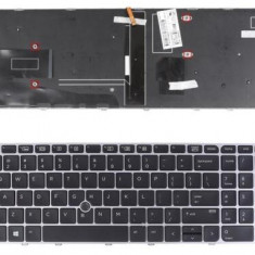 Tastatura laptop noua HP EliteBook 755 G3 850 G3 850 G4 ZBook 15u G3 G4 SILVER FRAME BLACK (with point,Backlit,Win8)