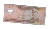 Bancnota Republica Dominicana 20 pesos 2009, polymer, circulata, cu pliuri