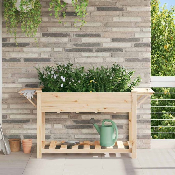 vidaXL Vază pentru Grădină Bej 155 x 59 x 76.5 cm Lemn de brad solid 42006575