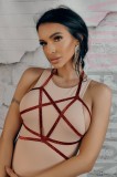 Q598ARR-3 Ham fetish tip sutien din benzi elastice stralucitoare