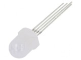 LED RGB 8mm Convex 30&deg; cu Temperatura de Funcționare -30&divide;85&deg;C, Nr. Term: 4, Optosupply