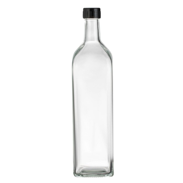 Recipient Ulei Sticlă, Capac Filetat, Capacitate 1L, Transparent